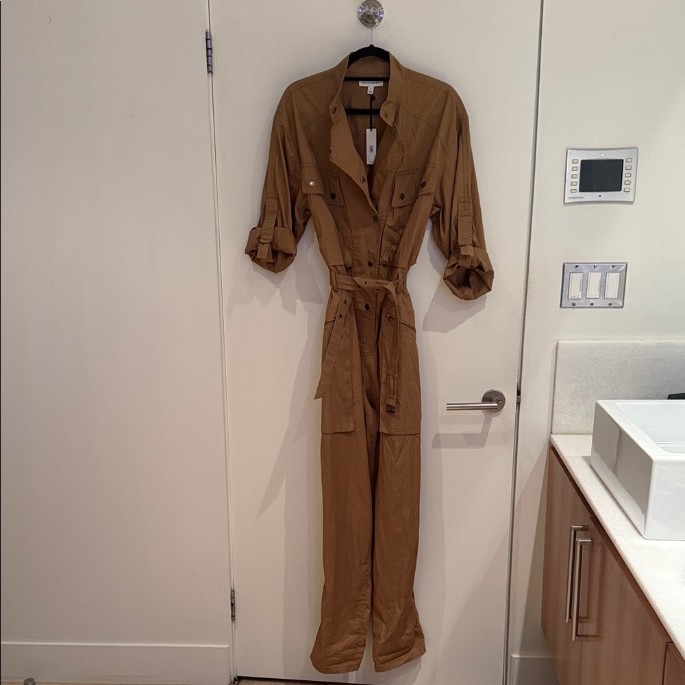 Banana Republic Tan Utility Belted Jumpsuit